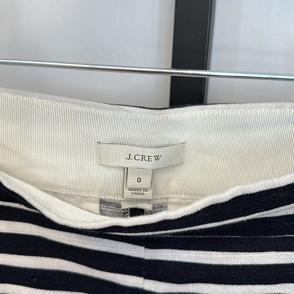 J. Crew Linen Blend Navy & White Striped Shorts Preppy, Nautical, Coastal Size 0 - Picture 6 of 7